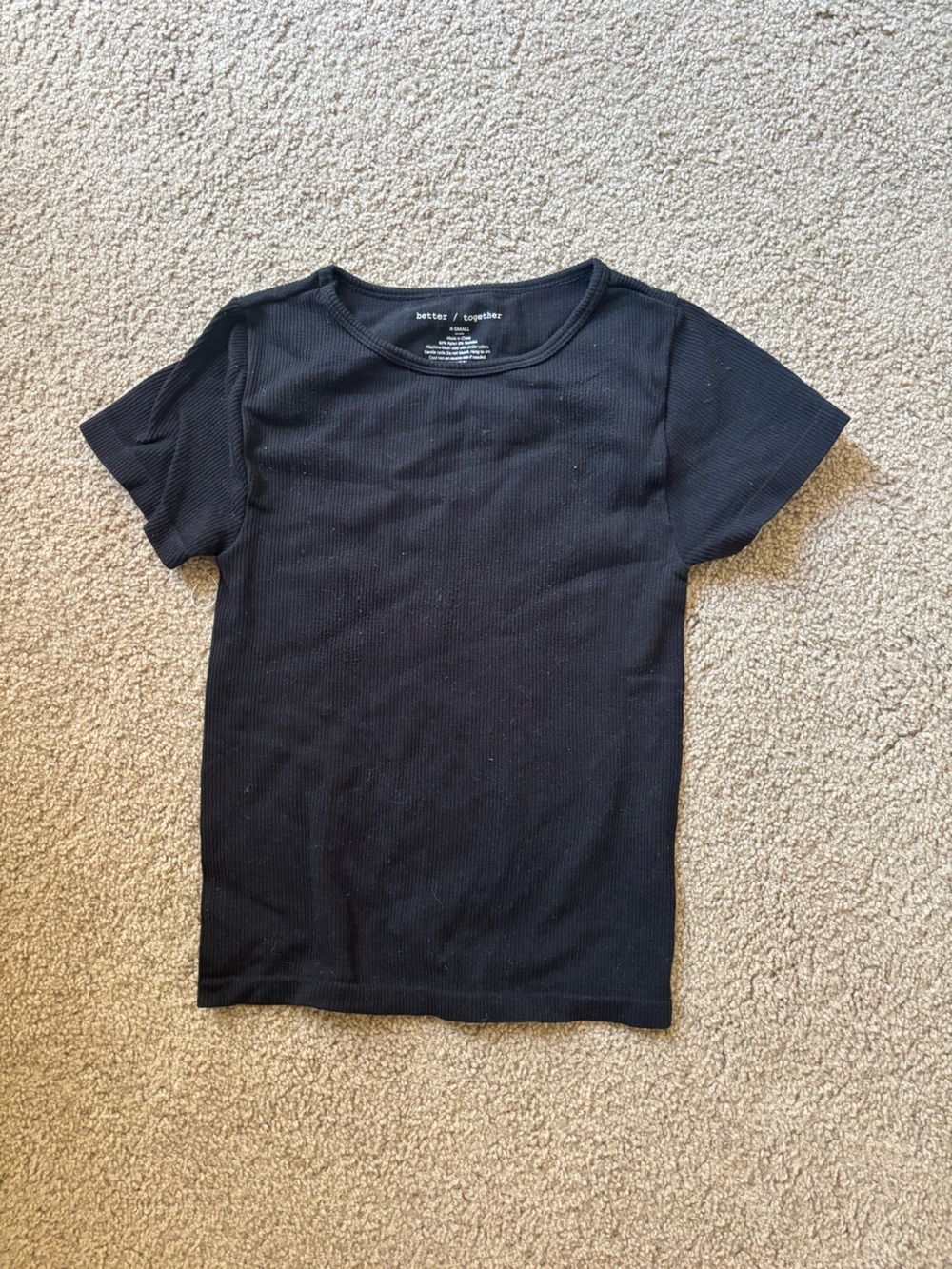better / together Black Short Sleeve Ribbed Tee